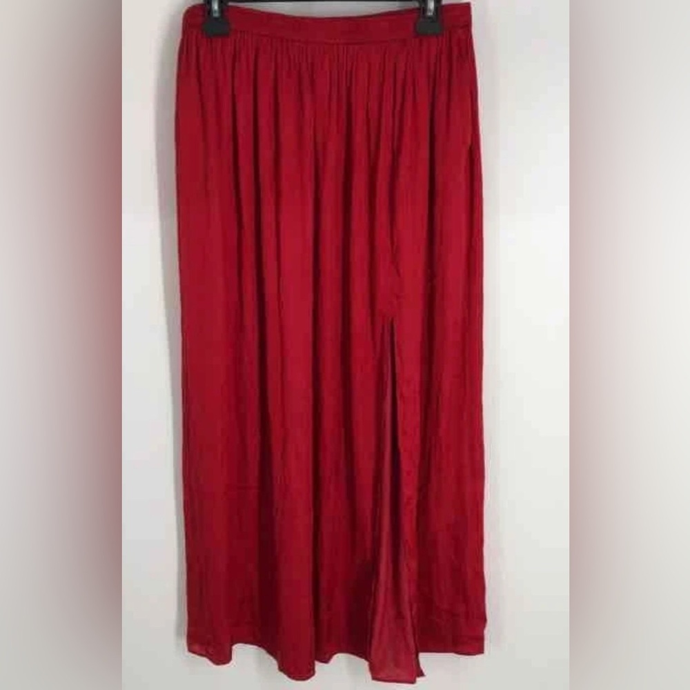 J. Crew Red Maxi Skirt with Side Slit NWT